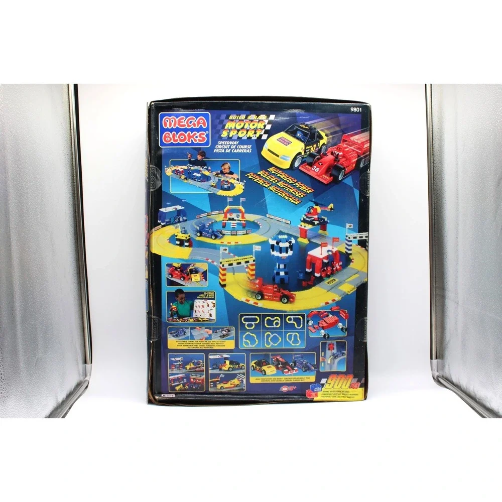 1996 MEGA BLOKS Motor Sport: Build & Race Speedway (9801) **SEALED** Damaged Box